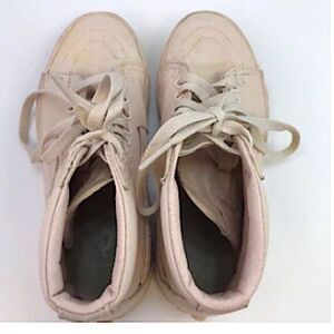 VANS Pink Old Skool Lace Up high top Canvas Skate Sneakers W's 5